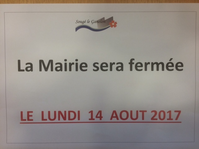 Fermeture de la Mairie