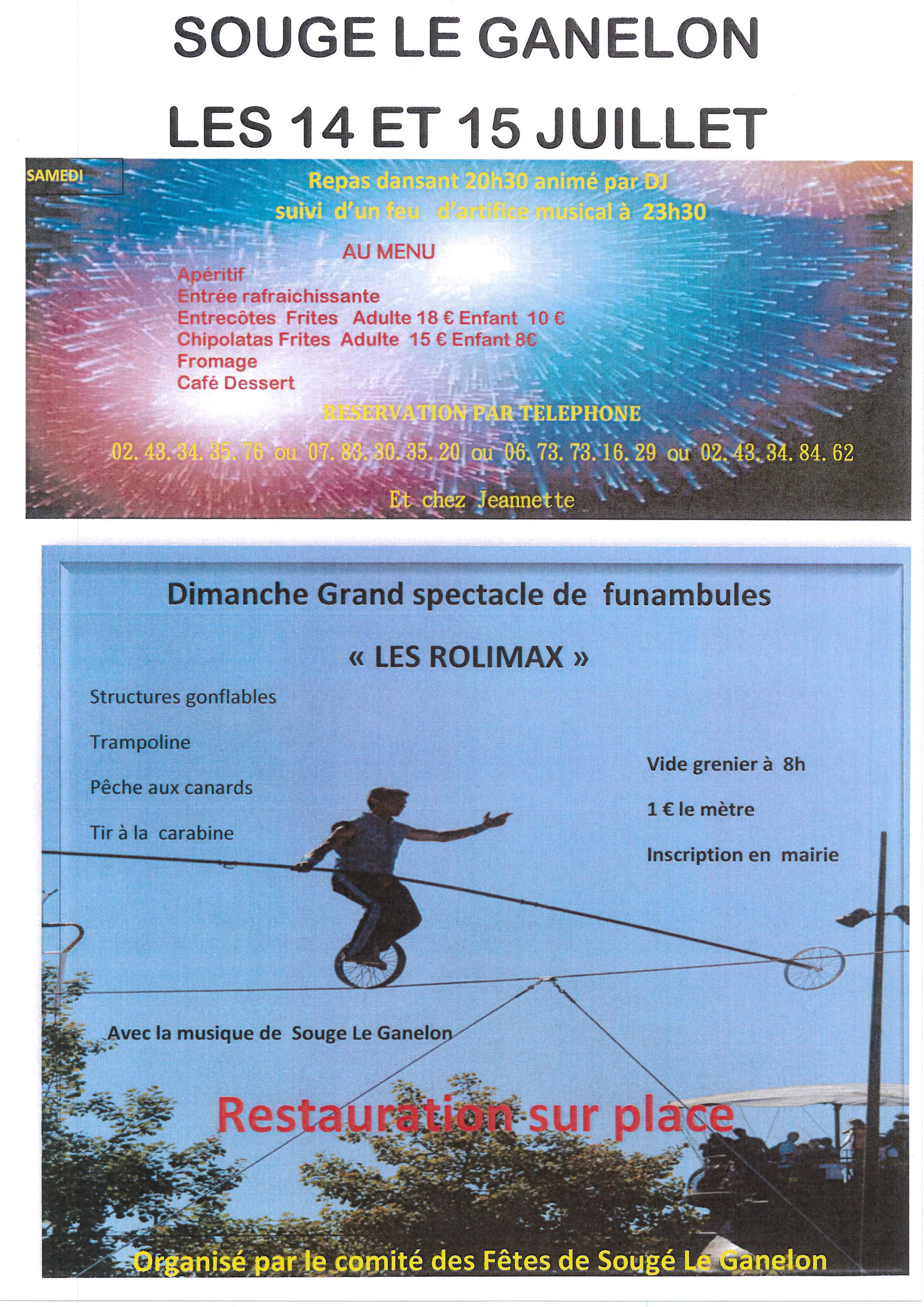 Fête communale 14 & 15 juillet 2018