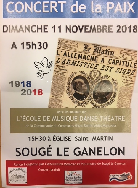 Concert de la Paix le 11 novembre 2018