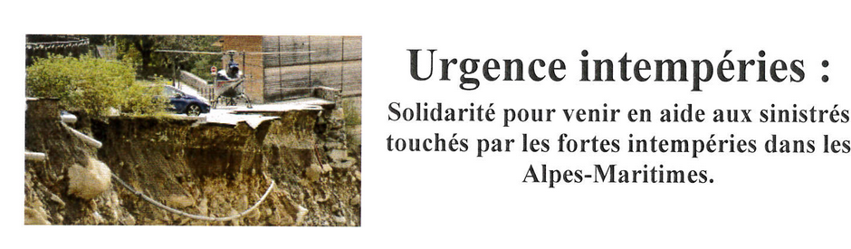 Solidarité intempéries Alpes-Maritimes