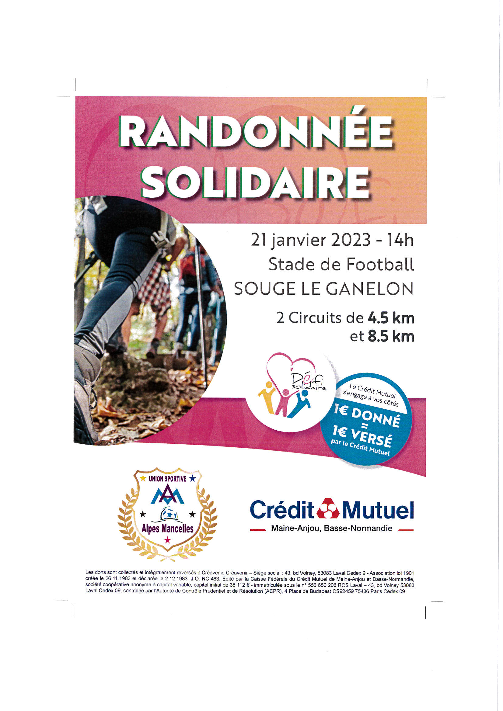 Randonnée solidaire le 21 janvier 2023